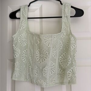 American Eagle Lace Square-Neck Crop Top